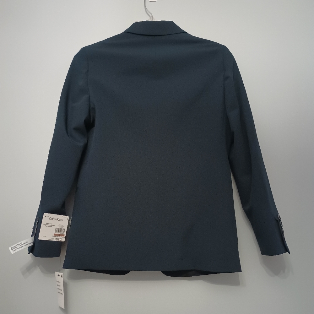 Kids Calvin Klein Boys Navy Blue Suit Jacket 12 - Picture 3 of 7